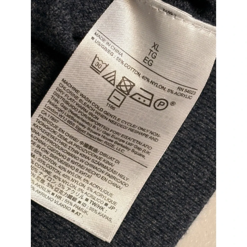 Banana Republic Mens XL Blue Marl V-Neck Cotton Blend Knit Sweater 715516 HOL 15